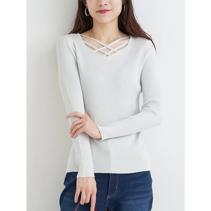 オフホワイト | フロントクロスリブラメニットプルオーバー | Re-J＆SUPURE