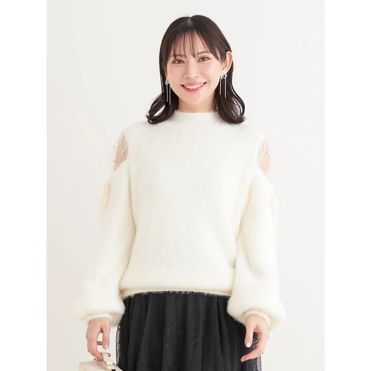 ショルダーチュールフェザーニット | Re-J＆SUPURE | 詳細画像1 