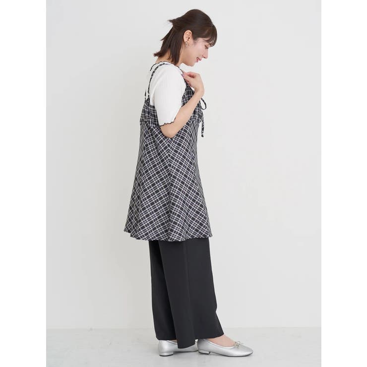 チェック柄キャミチュニックワンピース[品番：PLMW0014751]｜Re