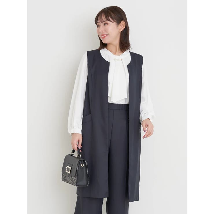 紺 | アーバンツイルロングジレ（セットアップ可） | Re-J＆SUPURE