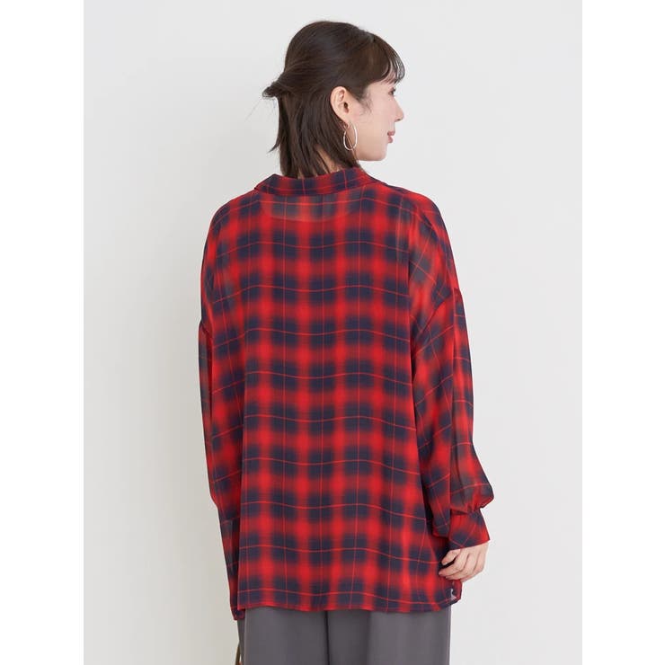 SET]チェック柄シアーシャツ×タンクトップ[品番：PLMW0014725