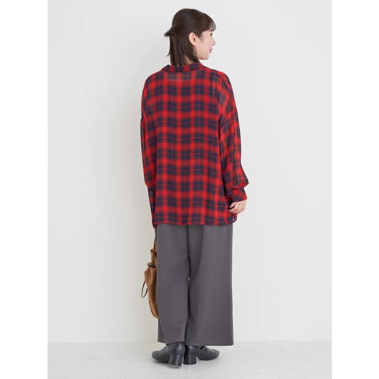 SET]チェック柄シアーシャツ×タンクトップ[品番：PLMW0014725]｜Re