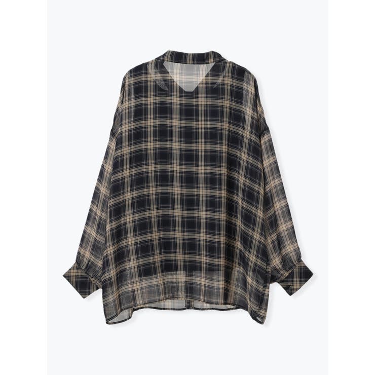 SET]チェック柄シアーシャツ×タンクトップ[品番：PLMW0014725