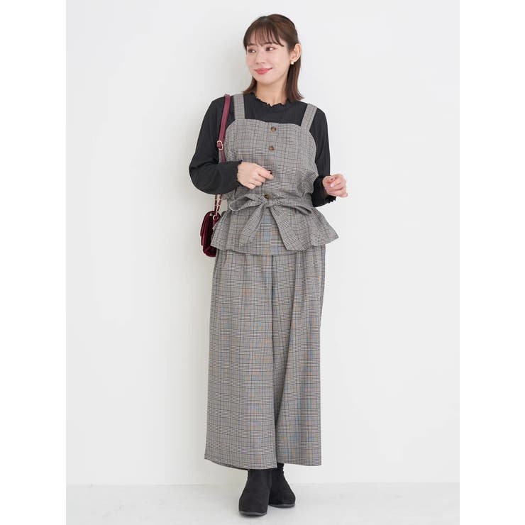 [SET]ウエストリボンビスチェ×ワイドパンツ×プチハイネックインナーセットアッ… | Re-J＆SUPURE | 詳細画像8 