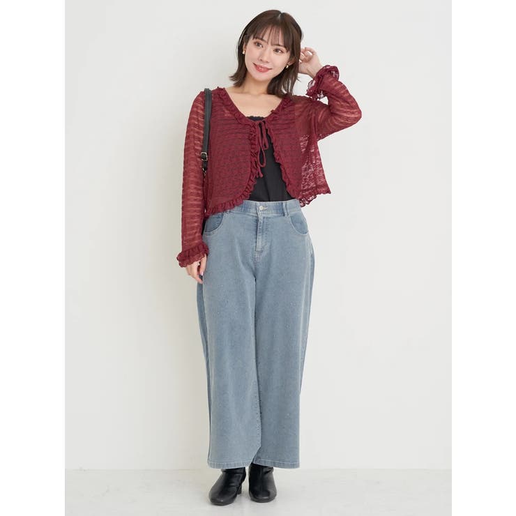 ozz angelo レースフリルボレロ レースフリルボレロ風トップス[品番：IGAW0006674]｜axes femme