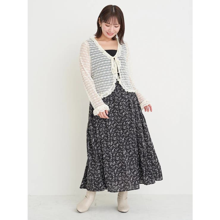 ozz angelo レースフリルボレロ OZZ ANGELO / ジャガード切替フリルボレロジャケット 黒×青 H-25