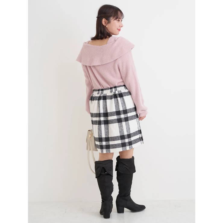 起毛チェック柄台形ミニスカート | Re-J＆SUPURE | 詳細画像9 