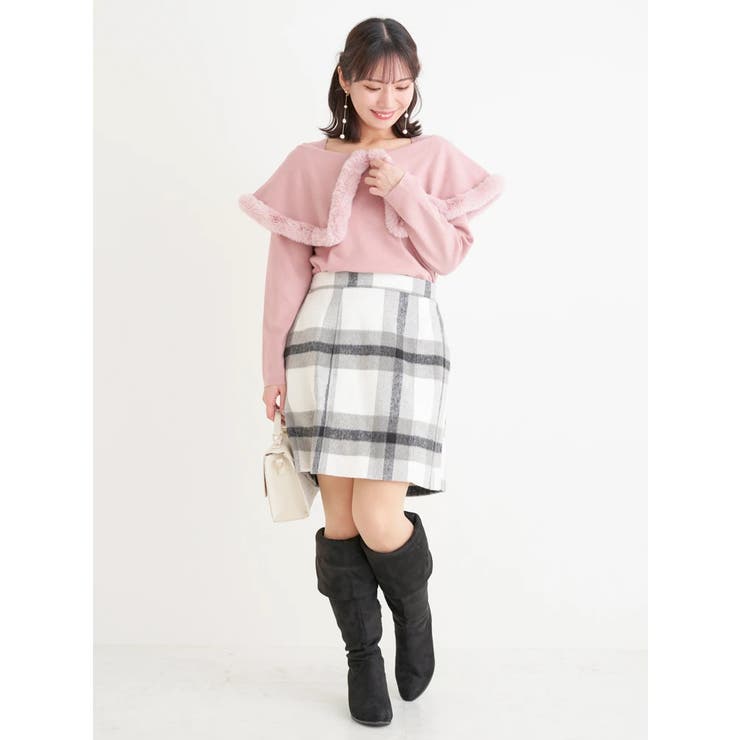 起毛チェック柄台形ミニスカート | Re-J＆SUPURE | 詳細画像17 
