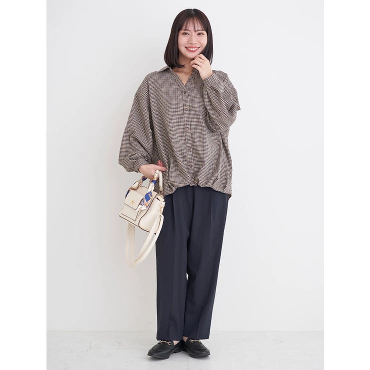 チェック柄バックレースアップスキッパーシャツ | Re-J＆SUPURE | 詳細画像7 