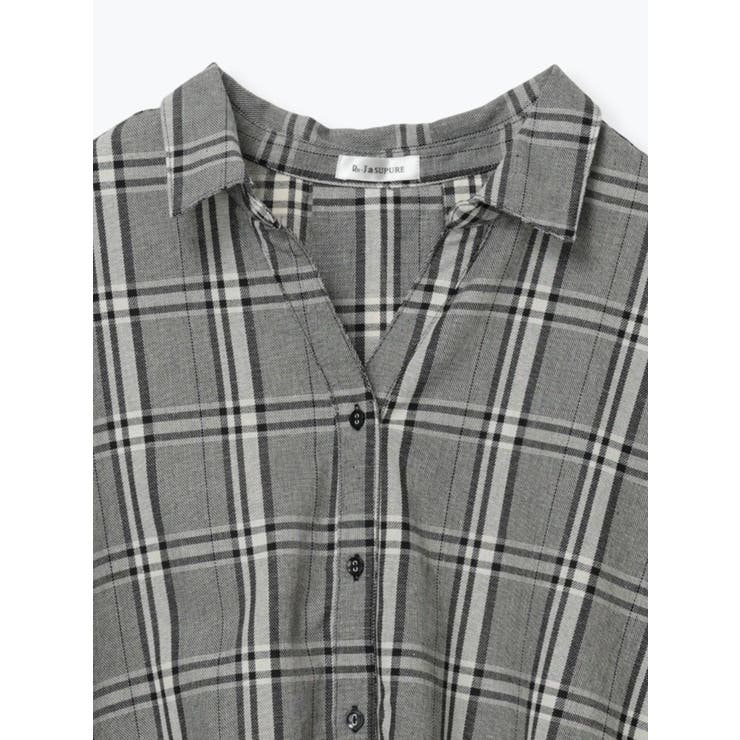 チェック柄バックレースアップスキッパーシャツ | Re-J＆SUPURE | 詳細画像26 