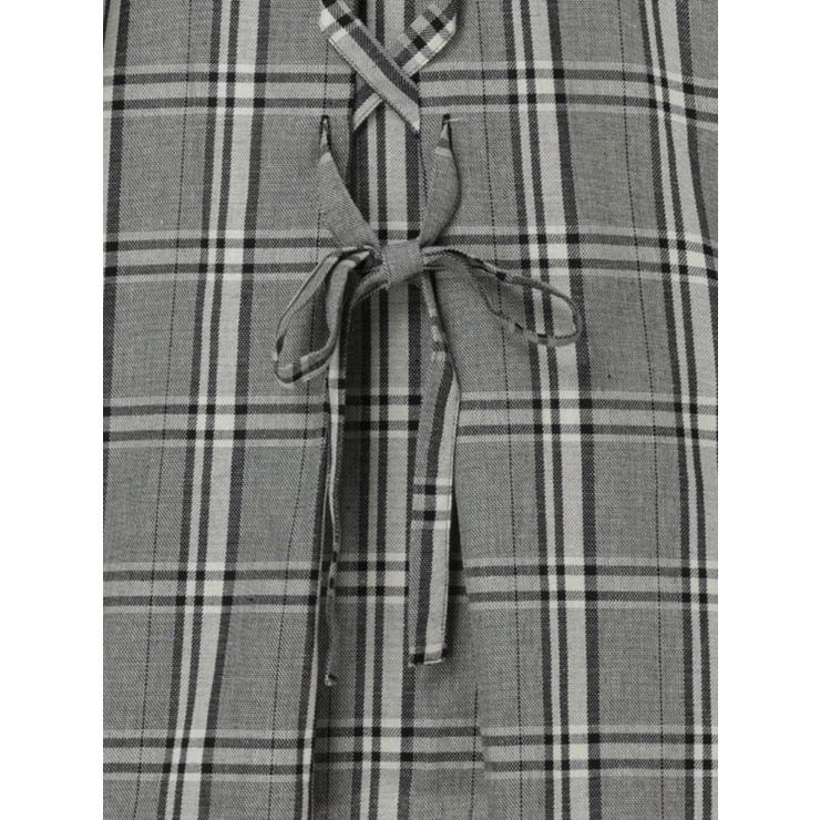 チェック柄バックレースアップスキッパーシャツ | Re-J＆SUPURE | 詳細画像30 