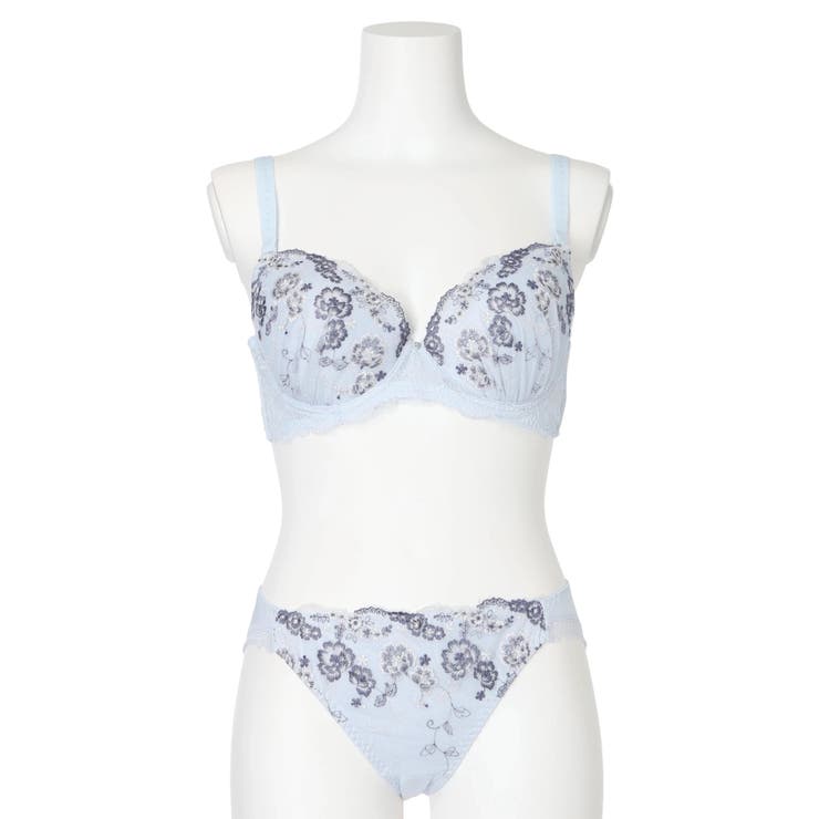 [D85-I95］フラワーレースソフトワイヤーブラ＆ショーツ(モールドカップ) | Re-J＆SUPURE | 詳細画像2 