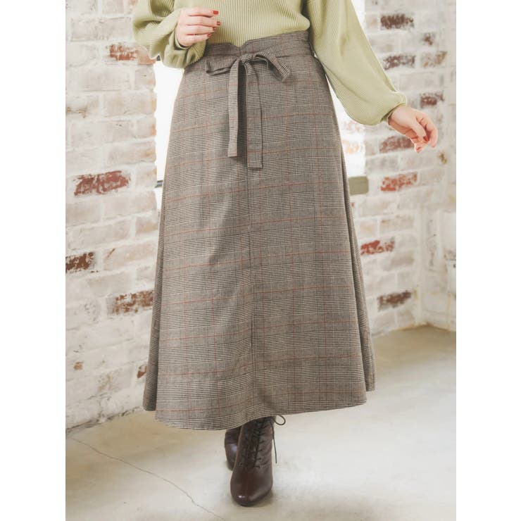 ウエストリボンフレアスカート（無地・チェック柄） | Re-J＆SUPURE | 詳細画像2 