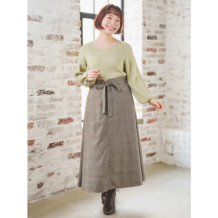 ウエストリボンフレアスカート（無地・チェック柄） | Re-J＆SUPURE | 詳細画像7 