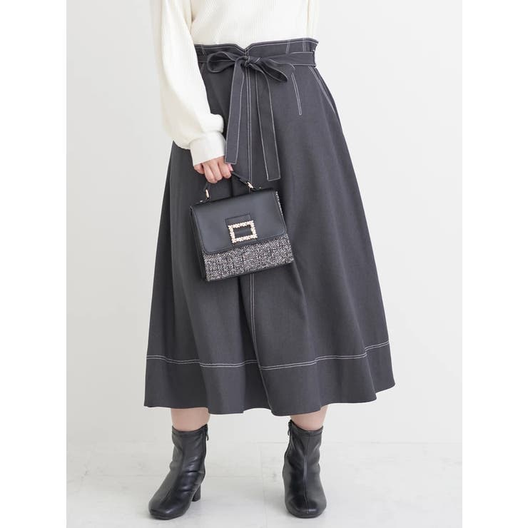 ウエストリボンフレアスカート（無地・チェック柄） | Re-J＆SUPURE | 詳細画像14 