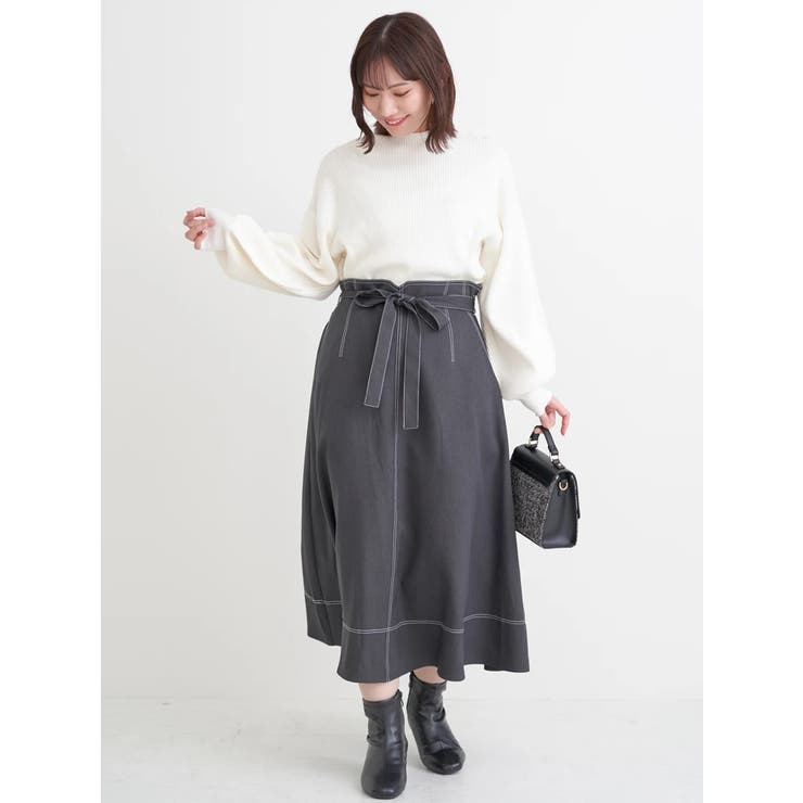 ウエストリボンフレアスカート（無地・チェック柄） | Re-J＆SUPURE | 詳細画像19 