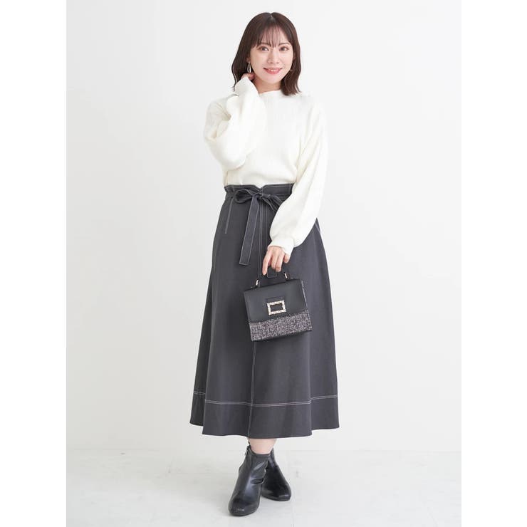 ウエストリボンフレアスカート（無地・チェック柄） | Re-J＆SUPURE | 詳細画像20 