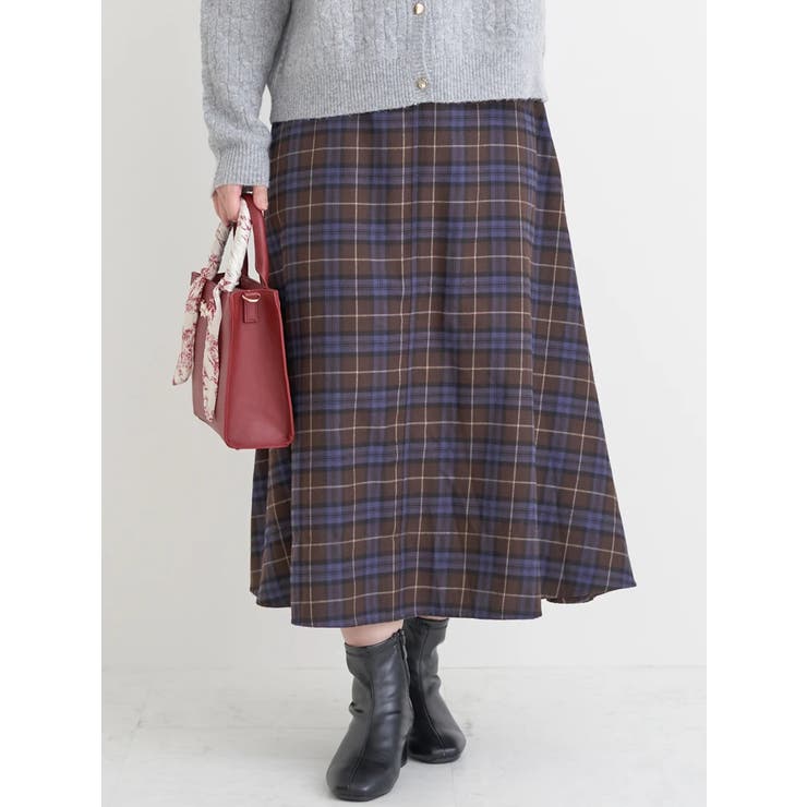 ウエストリボンフレアスカート（無地・チェック柄） | Re-J＆SUPURE | 詳細画像27 