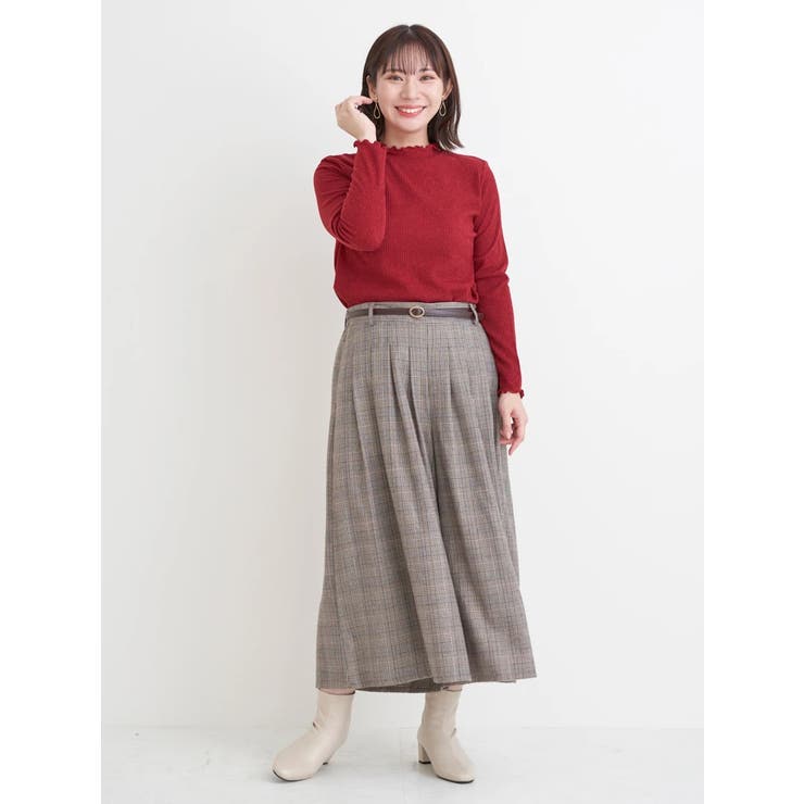 ベルト付きチェック柄タックワイドパンツ | Re-J＆SUPURE | 詳細画像20 