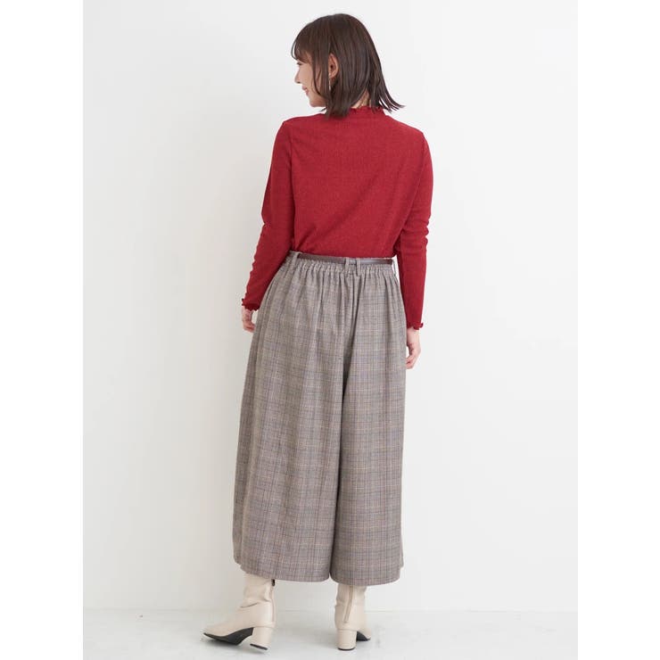 ベルト付きチェック柄タックワイドパンツ | Re-J＆SUPURE | 詳細画像23 