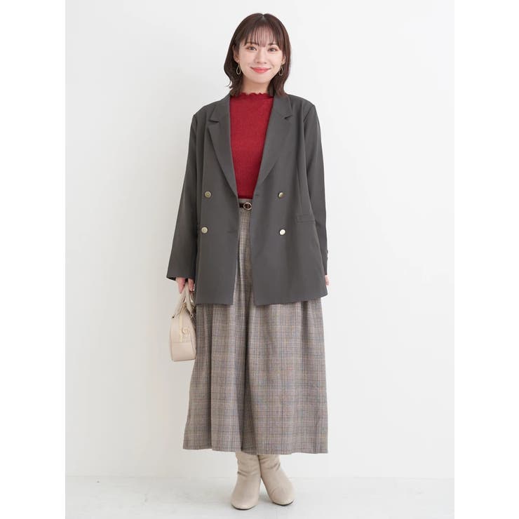 ベルト付きチェック柄タックワイドパンツ | Re-J＆SUPURE | 詳細画像24 