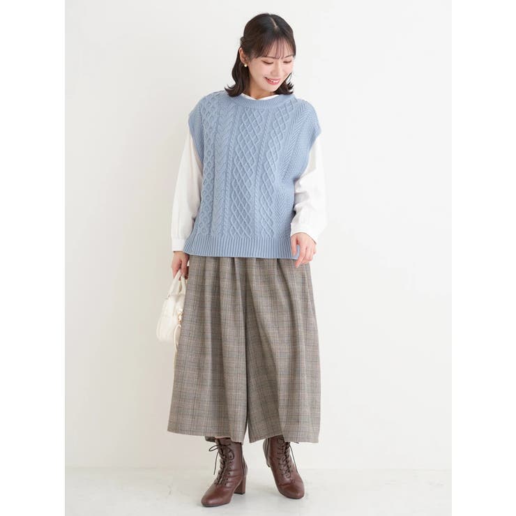 ベルト付きチェック柄タックワイドパンツ | Re-J＆SUPURE | 詳細画像26 