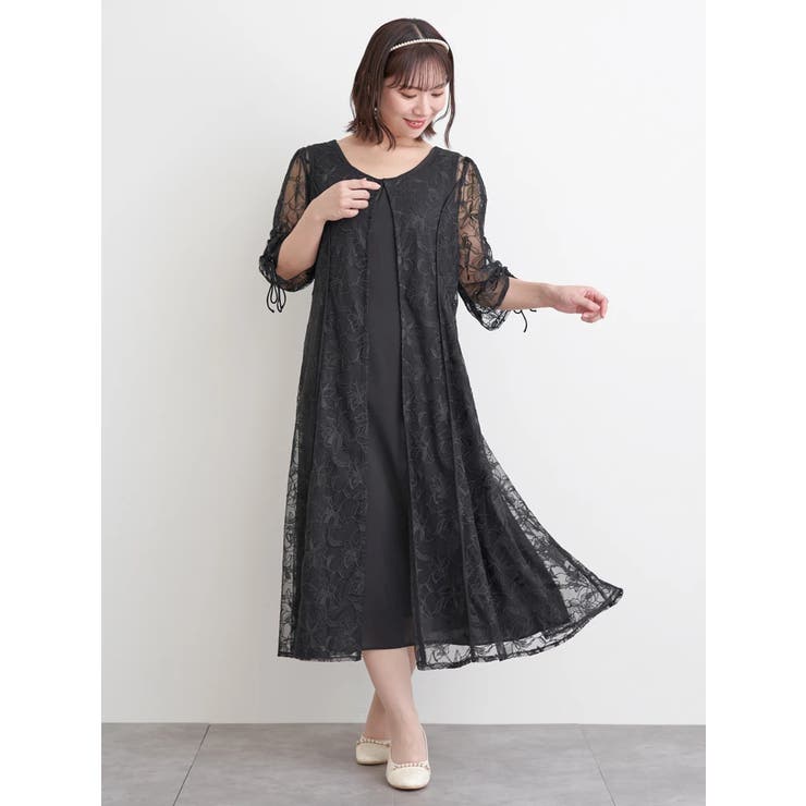 フラワー刺繍袖リボンドレス | Re-J＆SUPURE | 詳細画像8 