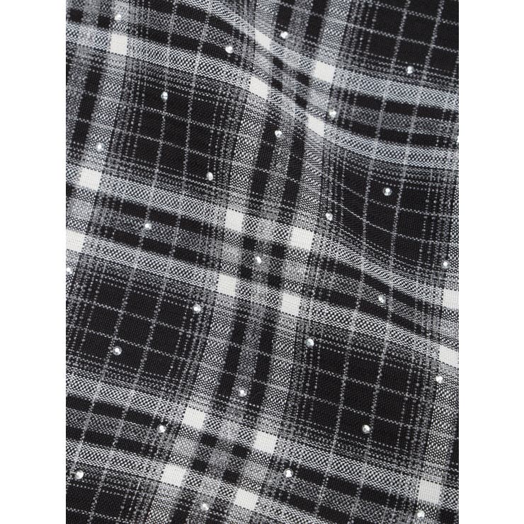 【WEB限定】チェック柄×ラインストーンフリル腰巻きスカーフ | Re-J＆SUPURE | 詳細画像4 