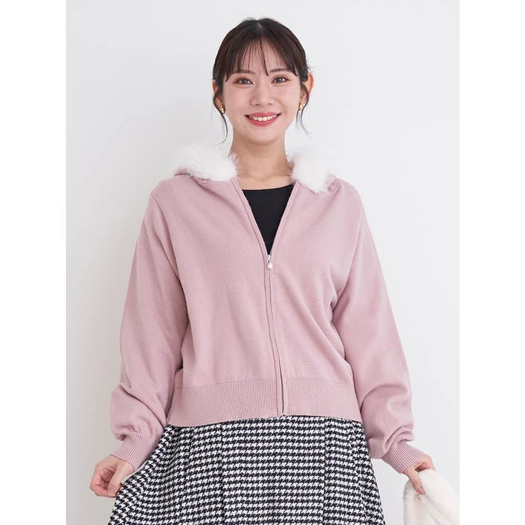 ファーフードニットZIPパーカー | Re-J＆SUPURE | 詳細画像12 