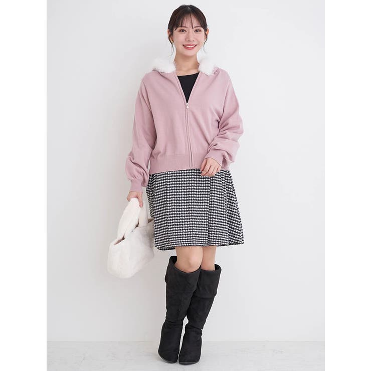 ファーフードニットZIPパーカー | Re-J＆SUPURE | 詳細画像18 