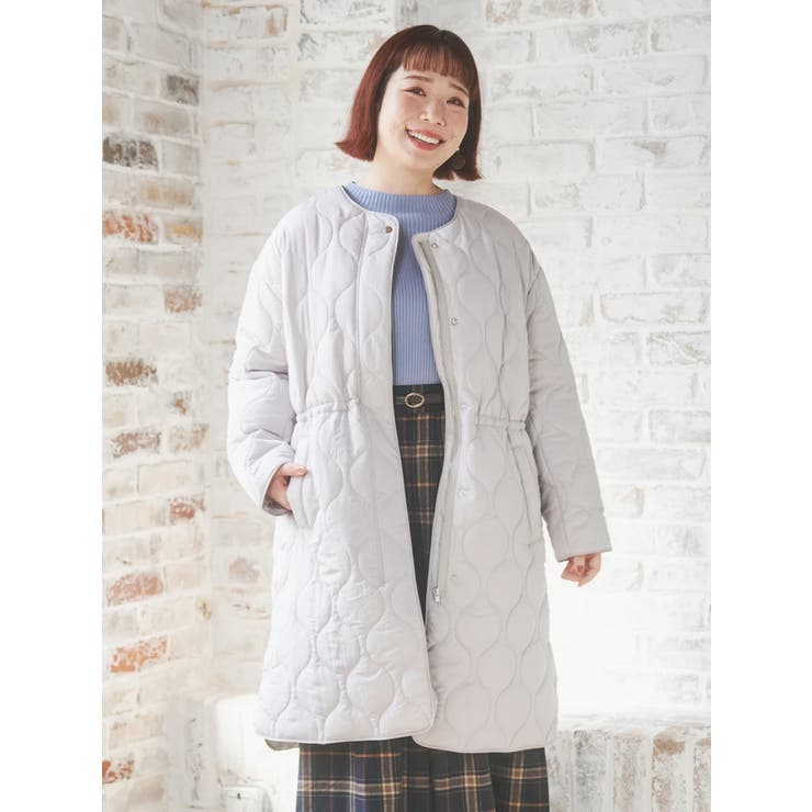 グレー | ひょうたんステッチキルトロングコート | Re-J＆SUPURE