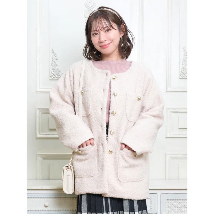 オフホワイト | プードルノーカラーコート | Re-J＆SUPURE