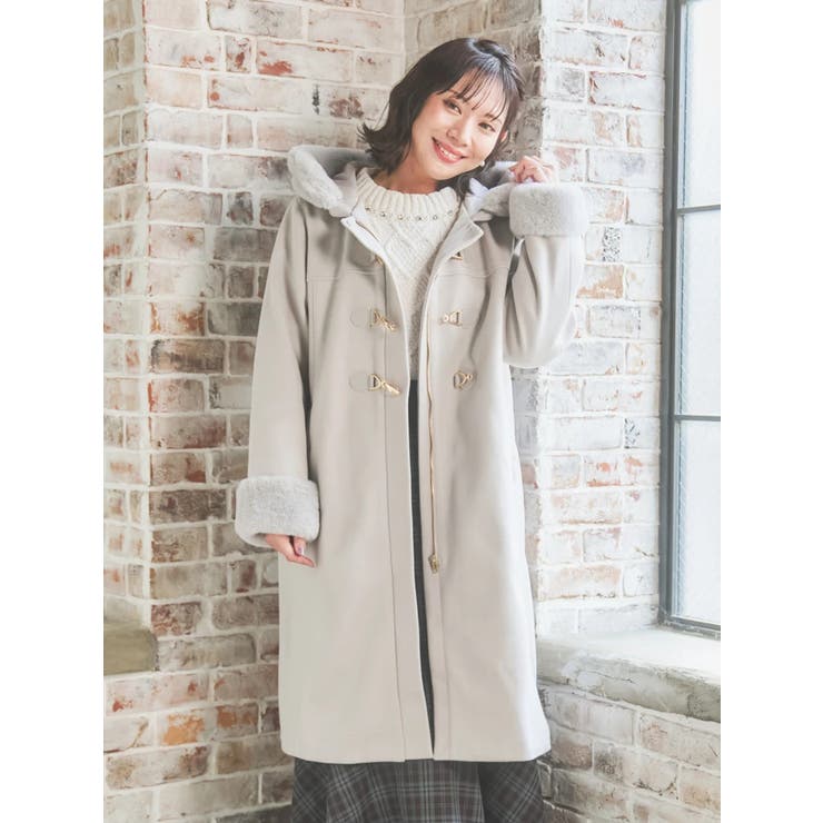 グレー | ビット付きフェイクファーロングコート | Re-J＆SUPURE