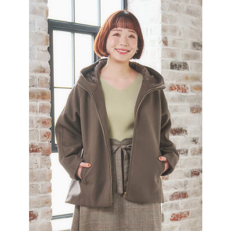 フェイクウールジップアップショートジャケット | Re-J＆SUPURE | 詳細画像2 