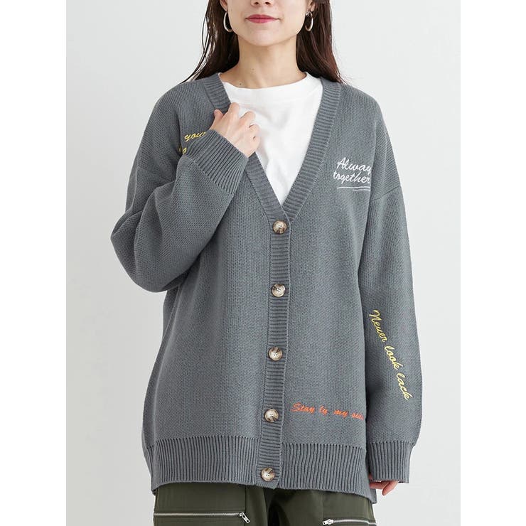 カラーロゴ刺繍カーディガン | Re-J＆SUPURE | 詳細画像14 