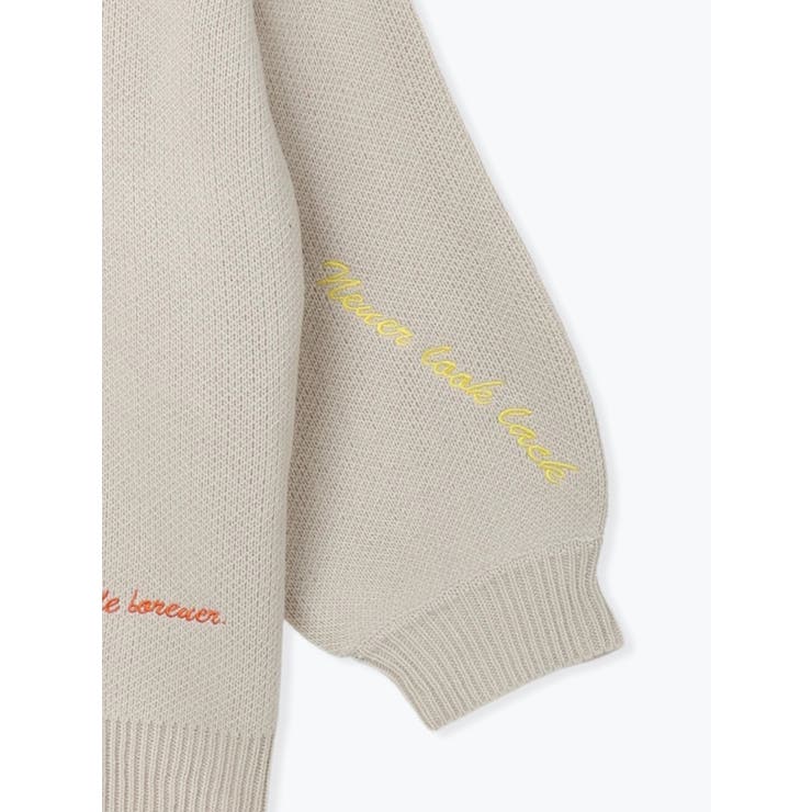 カラーロゴ刺繍ニットトップス[品番：PLMW0015150]｜Re