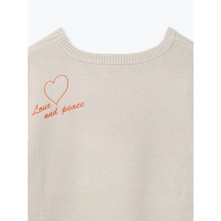 カラーロゴ刺繍ニットトップス[品番：PLMW0015150]｜Re