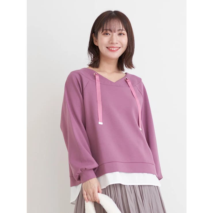 シャツレイヤード風抜き襟プルオーバー | Re-J＆SUPURE | 詳細画像2 
