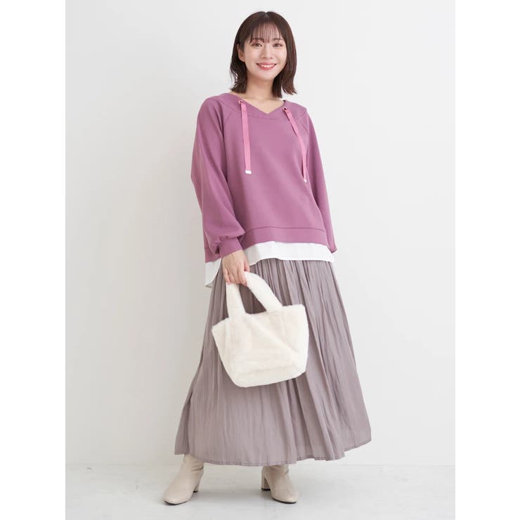 シャツレイヤード風抜き襟プルオーバー | Re-J＆SUPURE | 詳細画像3 