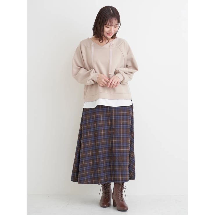 シャツレイヤード風抜き襟プルオーバー | Re-J＆SUPURE | 詳細画像8 