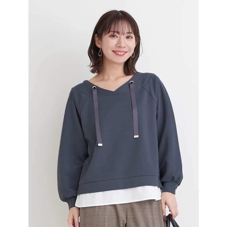 シャツレイヤード風抜き襟プルオーバー | Re-J＆SUPURE | 詳細画像12 