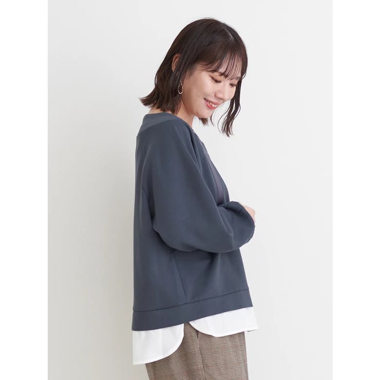 シャツレイヤード風抜き襟プルオーバー | Re-J＆SUPURE | 詳細画像13 