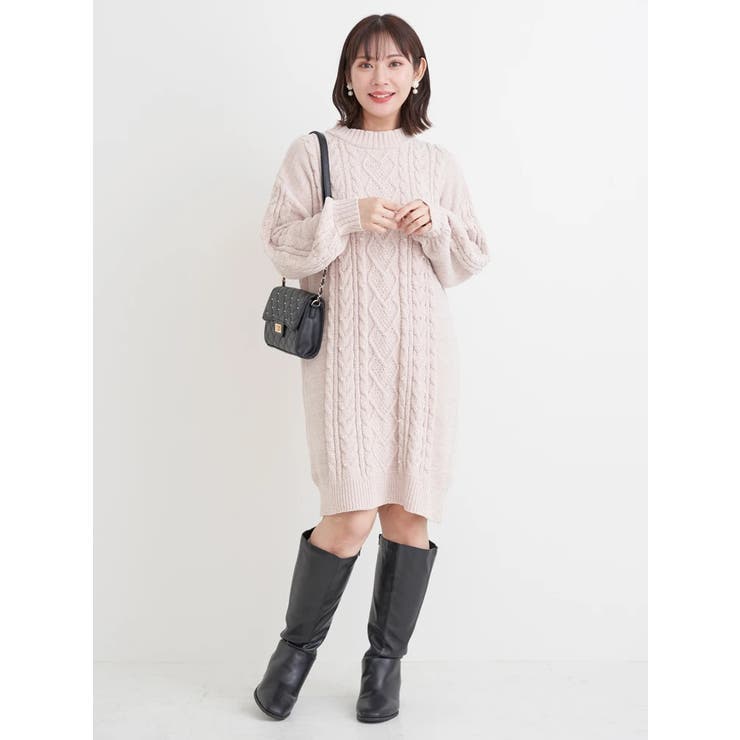 モールラメ装飾ニットワンピース | Re-J＆SUPURE | 詳細画像17 