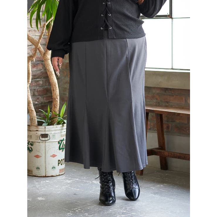 濃グレー | 【Kannaコラボ】カットマーメイドスカート | Re-J＆SUPURE