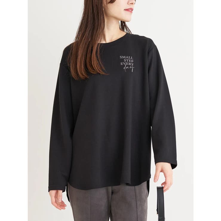 黒 | シルキーダンボールロゴプリントプルオーバー（無地・ボーダー柄） | Re-J＆SUPURE