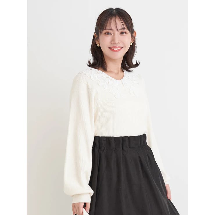 レース襟ニットトップス | Re-J＆SUPURE | 詳細画像9 