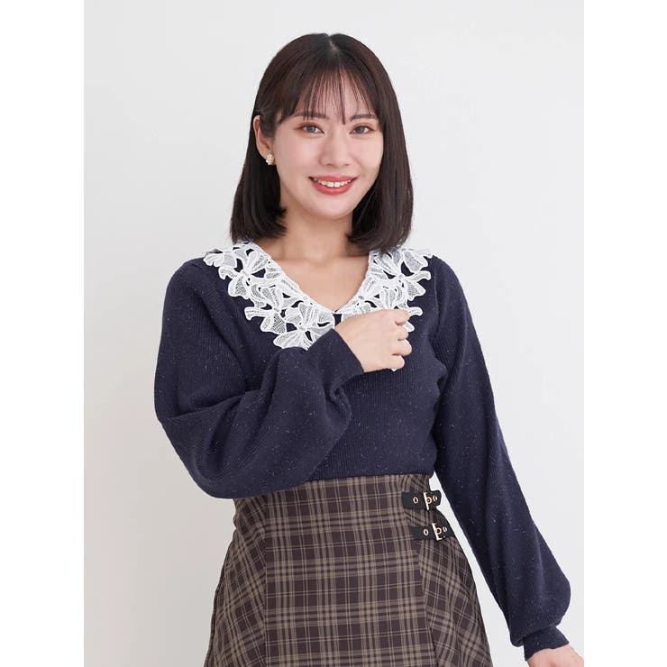 レース襟ニットトップス | Re-J＆SUPURE | 詳細画像20 