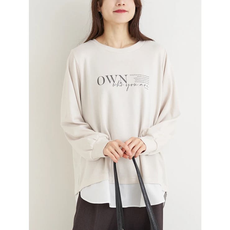 シルキーダンボールシャツレイヤード風プルオーバー | Re-J＆SUPURE | 詳細画像1 