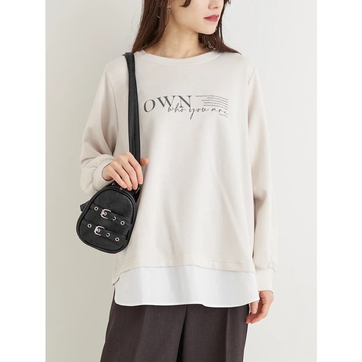 オフホワイト | シルキーダンボールシャツレイヤード風プルオーバー | Re-J＆SUPURE