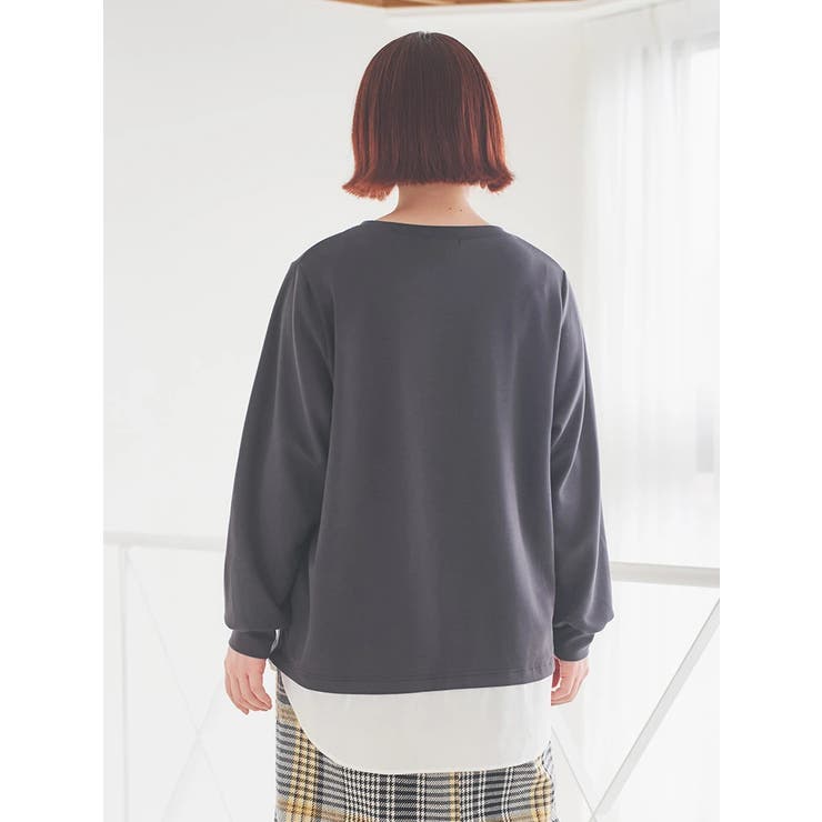 シルキーダンボールシャツレイヤード風プルオーバー | Re-J＆SUPURE | 詳細画像4 